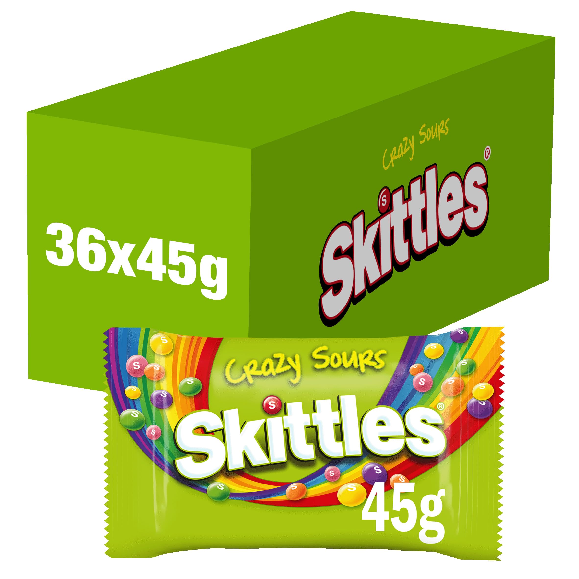 Skittles Crazy Sour Flavour Candy, 45 g