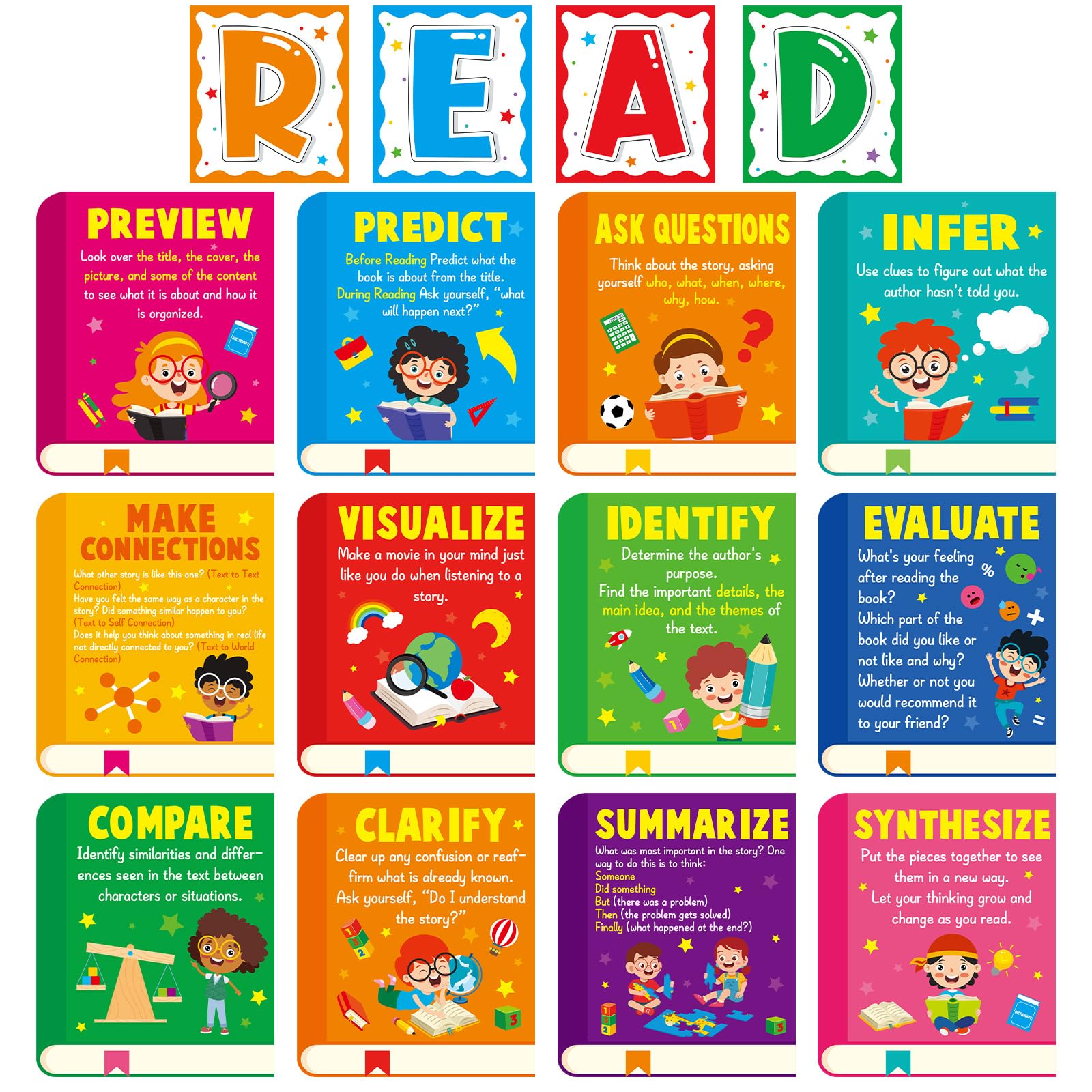Affiches de stratégies de lecture pour crèche et bibliothèque - 8
