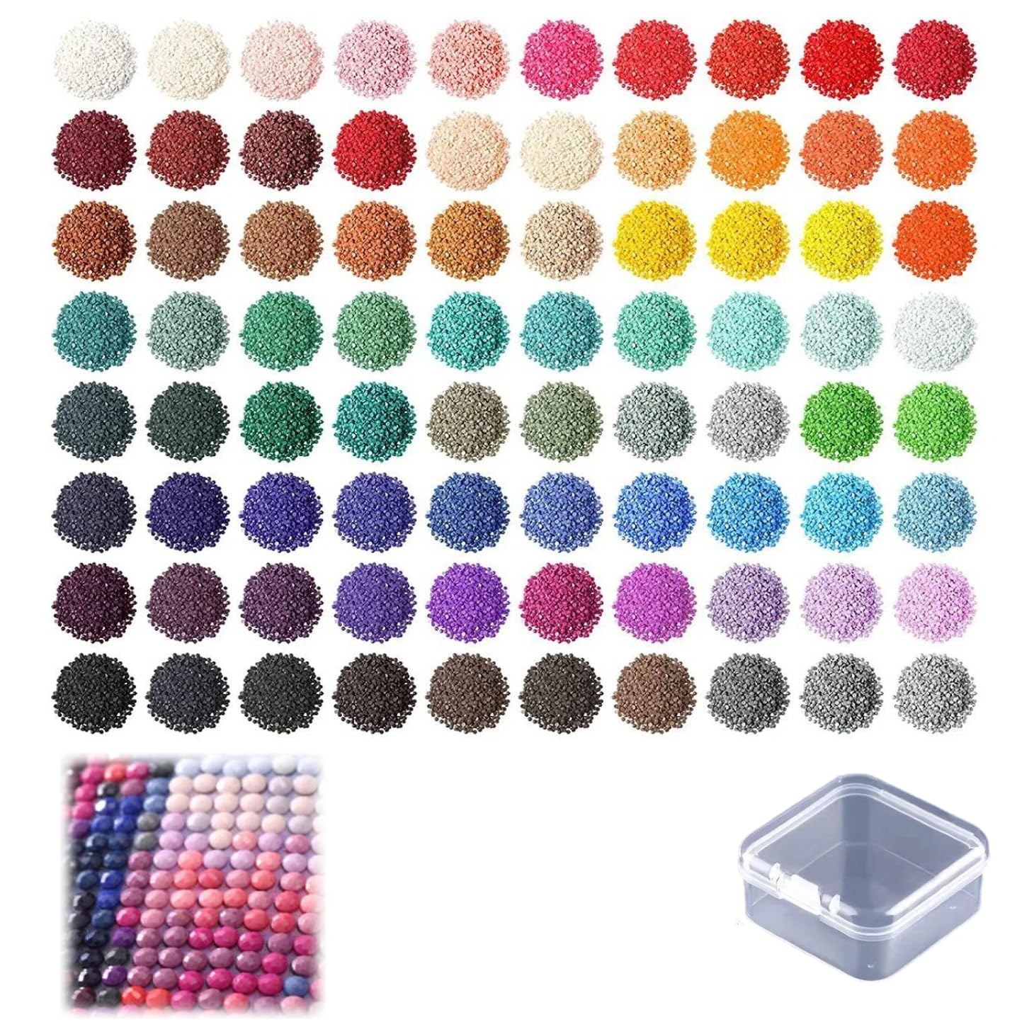 Diamond Painting Replacement Beads [with Storage Box] Round/Square Drill Resin Rhinestones, 2000pcs Missing Color Diamond Painting Replacement Beads for Art Kits, Cross Stitch, DIY Crafts
