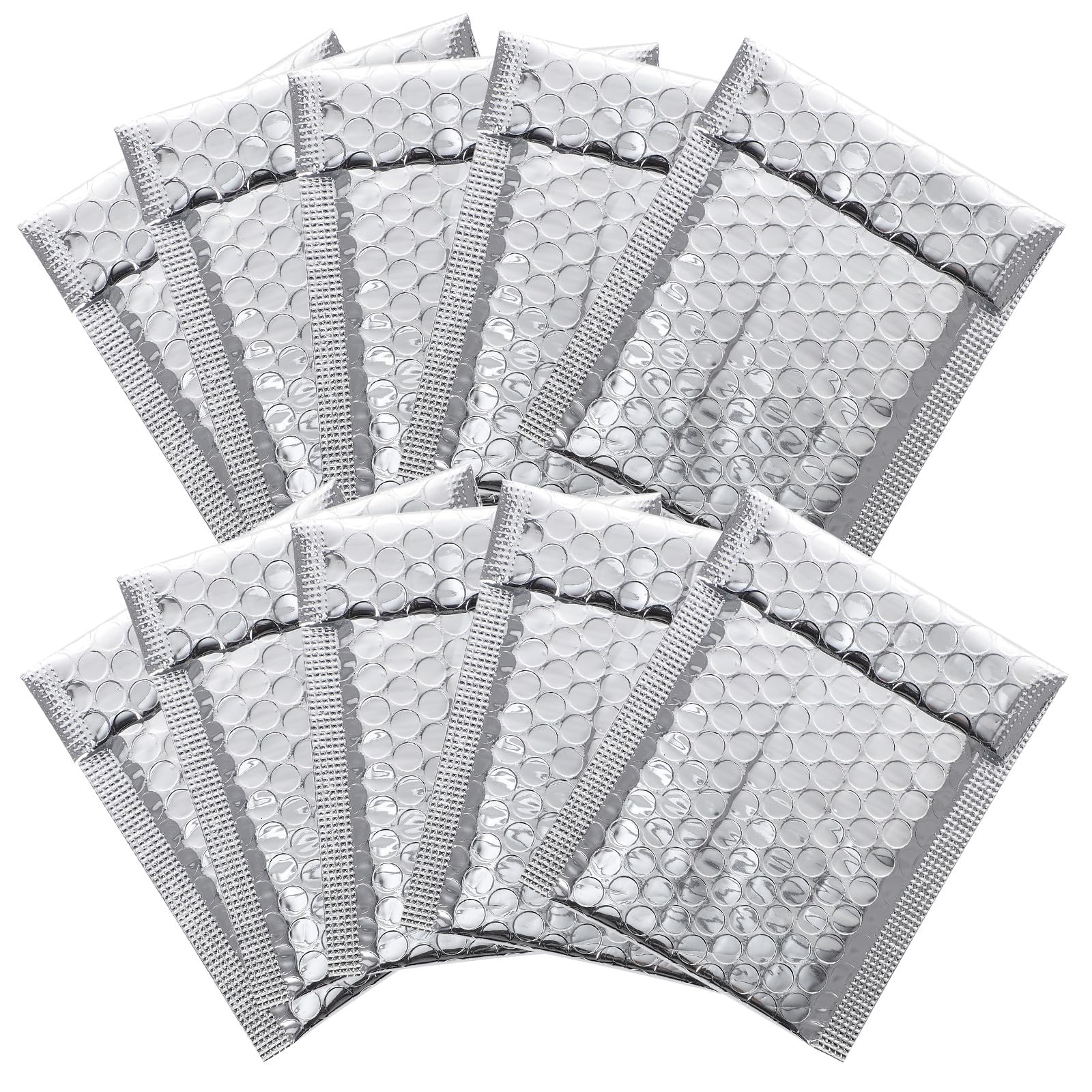 POPETPOP Enveloppes D'expédition à Bulles Rembourrées Argentées 100pcs en Film Pe Auto-adhésives, Résistantes et Scellées Inviolables pour Expédition en Boutique