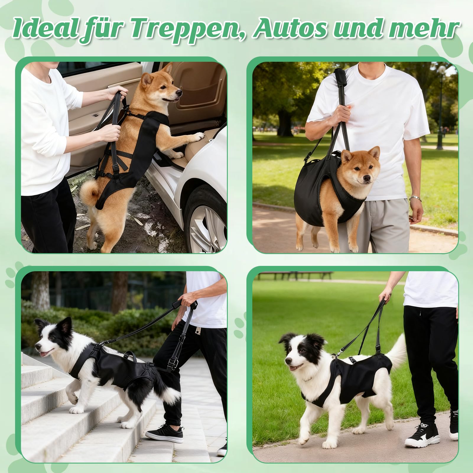 Arnés para perros con mango suave, correa ajustable, tela Oxford transpirable, para exteriores (L)