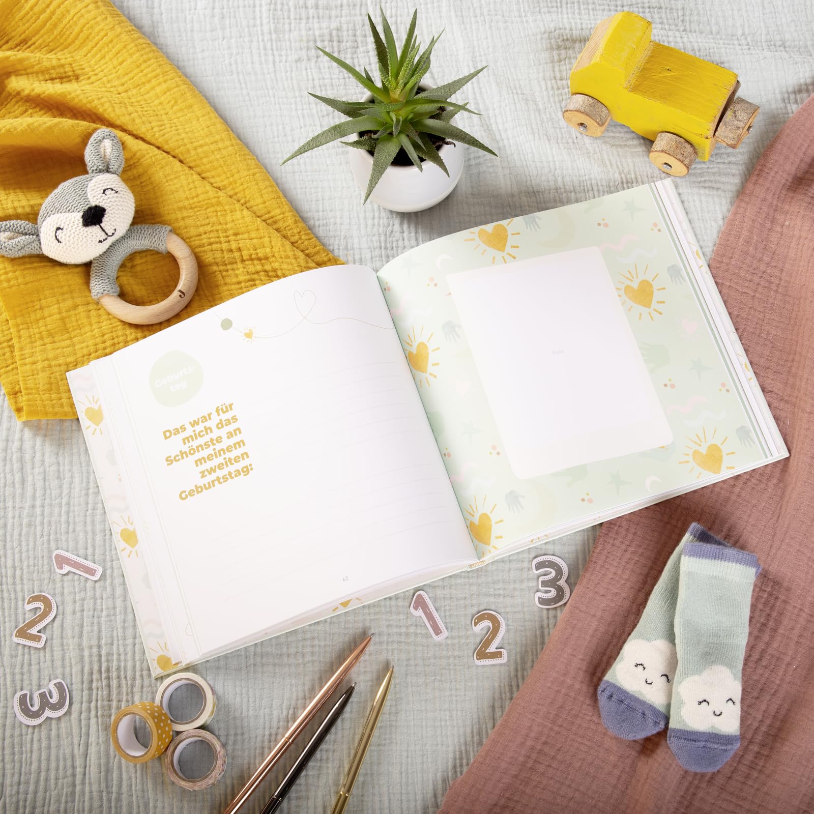 Vom Baby zum Kleinkind: Unser Erinnerungsbuch für die ersten 3 Jahre | Babyalbum zum Momente festhalten | perfektes Geschenk zur Schwangerschaft und Geburt
