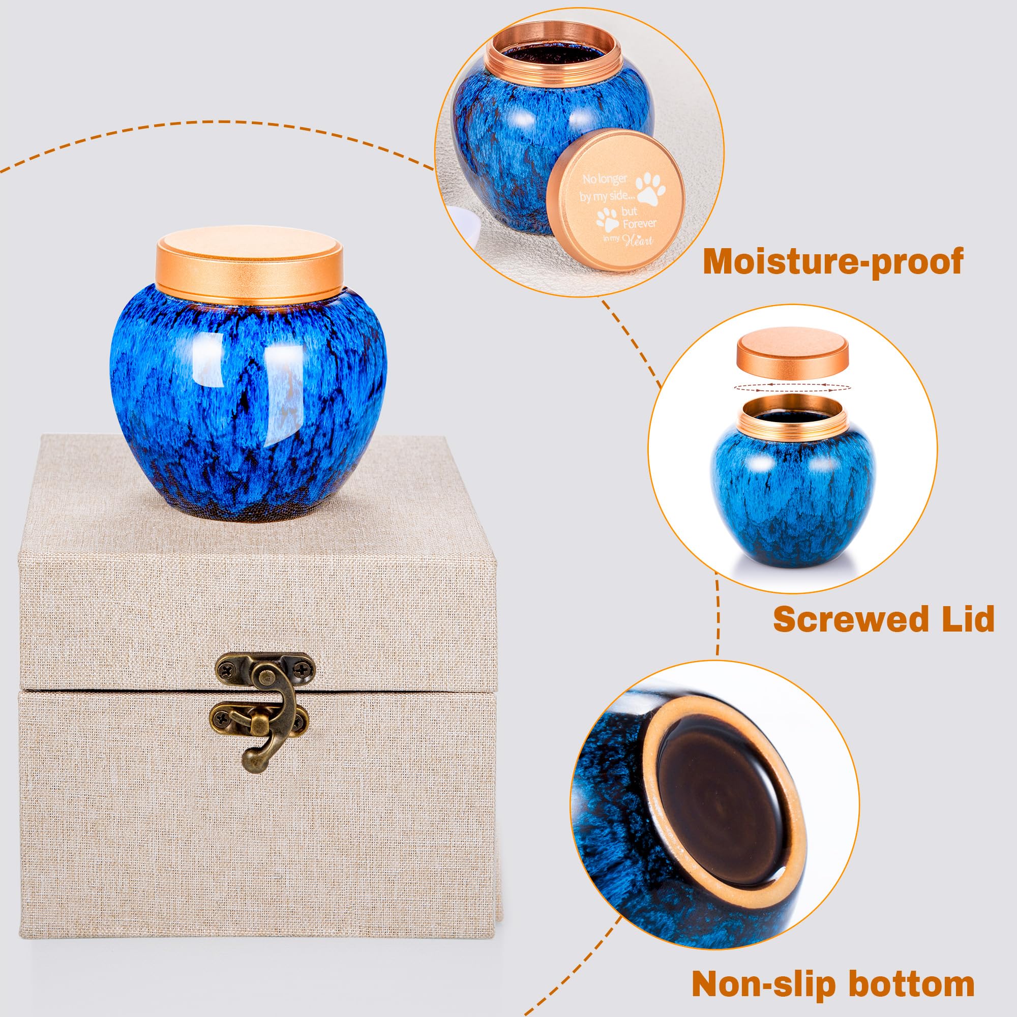 Gredstar Small Keepsake Urns for Ashes, Decorative Funeral Memorial Urn, No Longer by my Side - Image 4