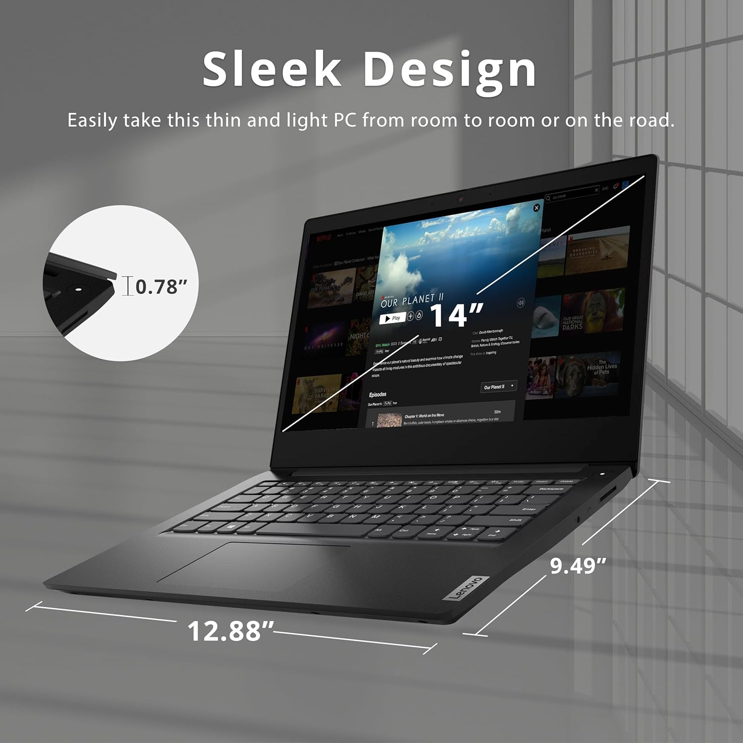 Lenovo Ideapad 3 14" HD Laptop, Intel Pentium Gold 6405U Processor, 8GB RAM, 256GB PCIe SSD, UHD Graphics, Speakers, WiFi, Webcam, Bluetooth, Win 10 S, Black, 32GB Hotface USB Card