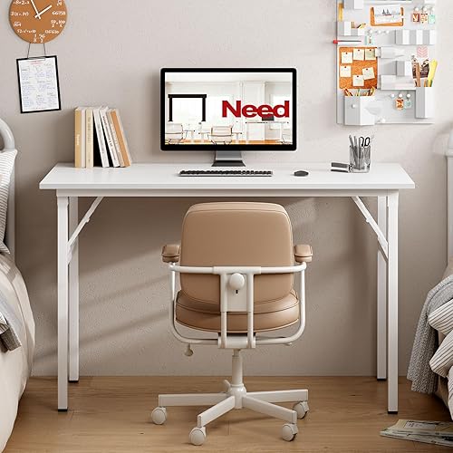 Miniatura 91 de Need AC5FB - Escritorio plegable para computadora y oficina en casa, moderno, no requiere montaje, color marrón rústico y marco negro, 39 3/8 in