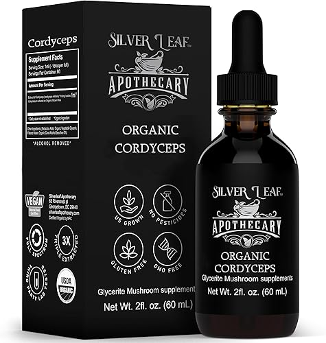 Suplemento orgánico de hongos tintura Cordyceps de triple extracción para energía, resistencia y bienestar, fácil de consumir, cultivada y fabricada