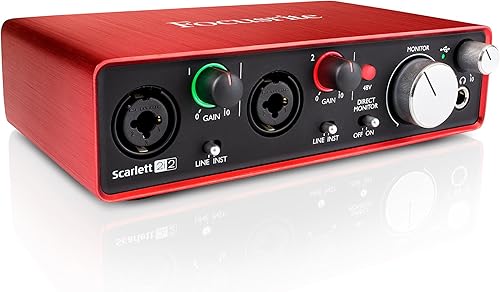 Miniatura 2 de Focusrite Scarlett 2i2 2 generación Interfaz de audio USB con Pro Tools Primero Rojo 2i2 - 2 micrófonos