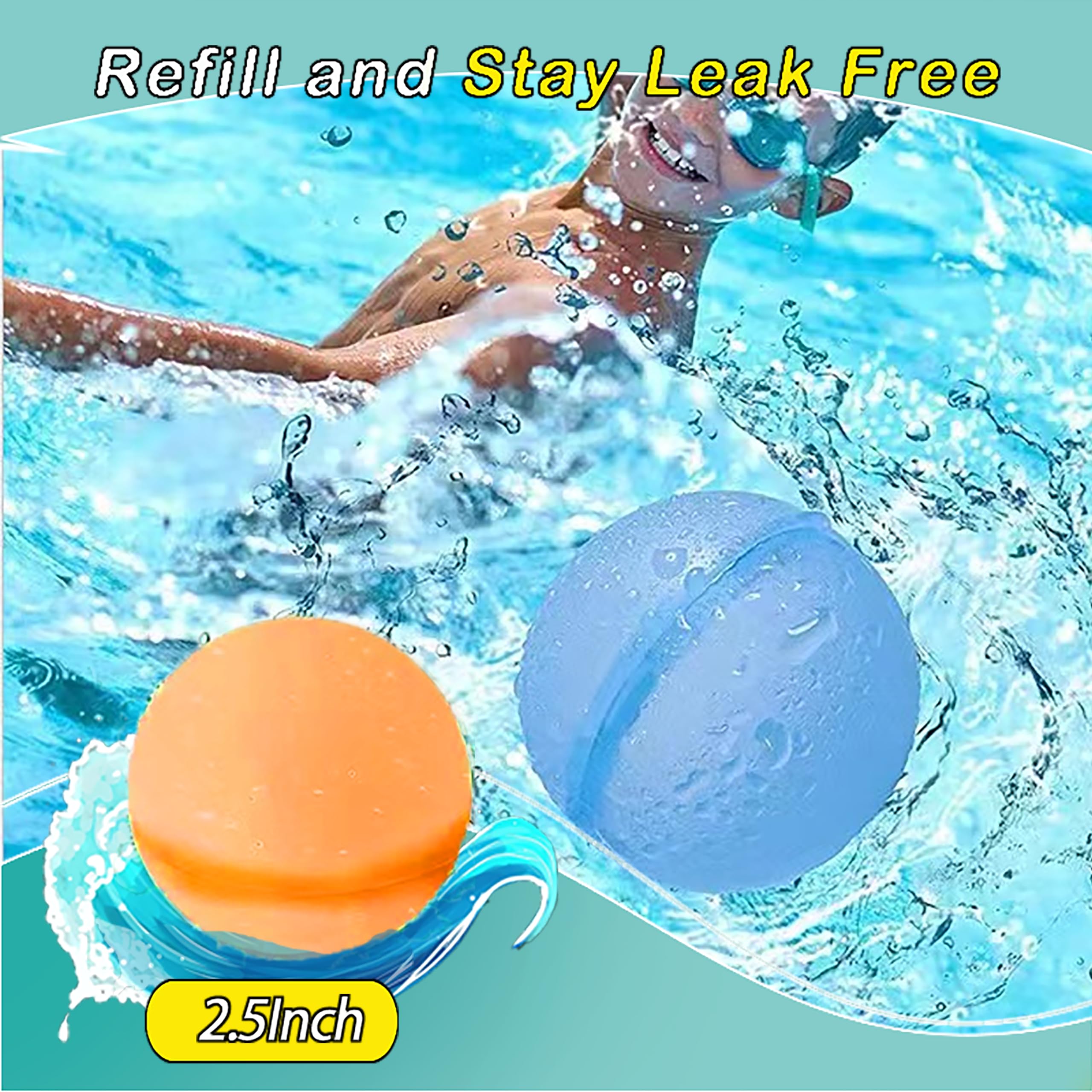 12Pcs Reusable Water Balloons, Pool Toys for Boys and Girls, Beach Outdoor Activities Water Toys for Kids Ages 3-12, Summer Water Toys for Boys and Girls