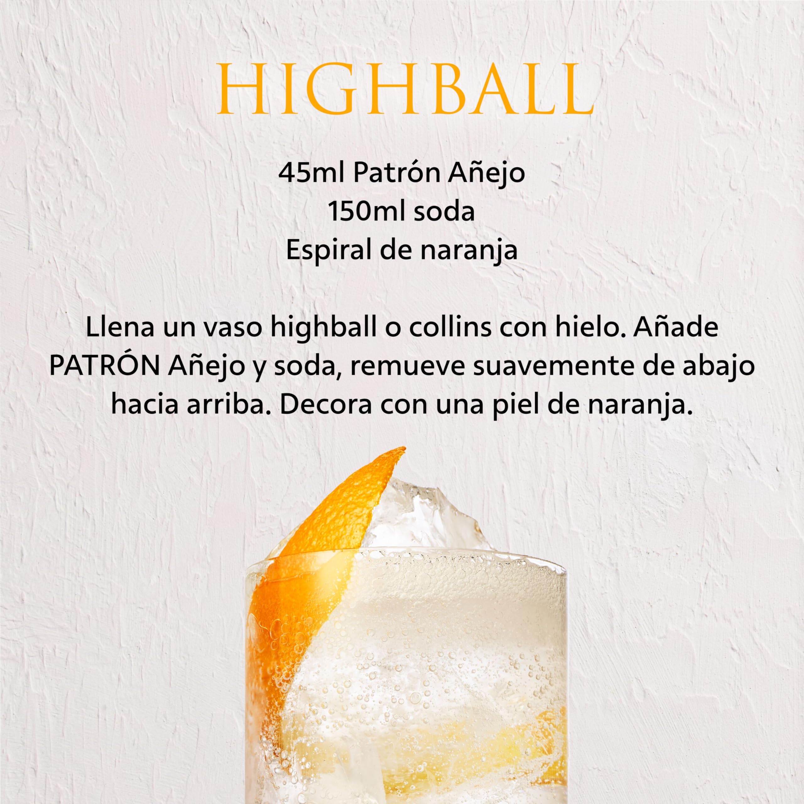 PATRÓN Añejo Premium Tequila, 40% vol., 70 cl / 700 ml, Tequila 100% de agave, elaborado artesanalmente en México, en pequeñas cantidades, con el mejor agave Azul Weber, añejado en barricas de roble