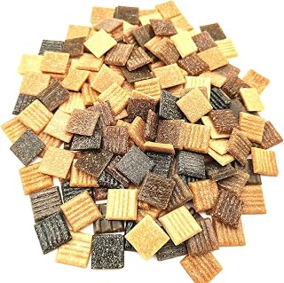 Azulejos de mosaico de cuarzo de 500 g, piedras de mosaico multicolor de 2 cm para manualidades, manualidades, manualidades, manualidades, decoración de pared del hogar (mezcla de café)