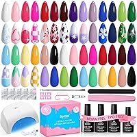 Vista 24 de Beetles - Juego de 67 esmaltes de uñas de gel con luz UV – 12 colores de gelatina ojo de gato rosa, kit de uñas con purpurina roja y azul