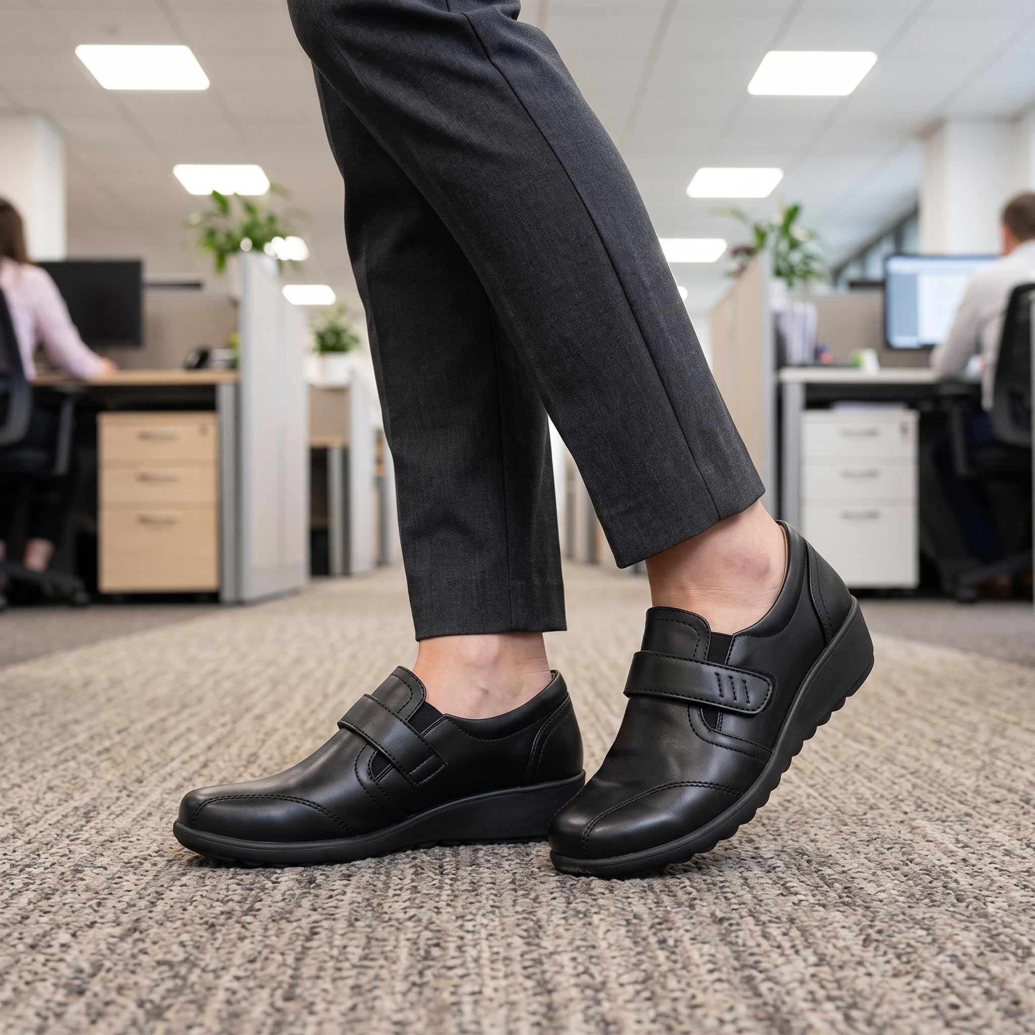Scarpe da Donna Basse Senza Lacci, Pelle Sintetica con Fodera in Pelle, Leggero - a Strappo