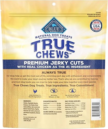 Miniatura 2 de Blue Buffalo True Chews Premium Jerky Cuts Golosinas naturales para perros, pollo bolsa de 32 onzas
