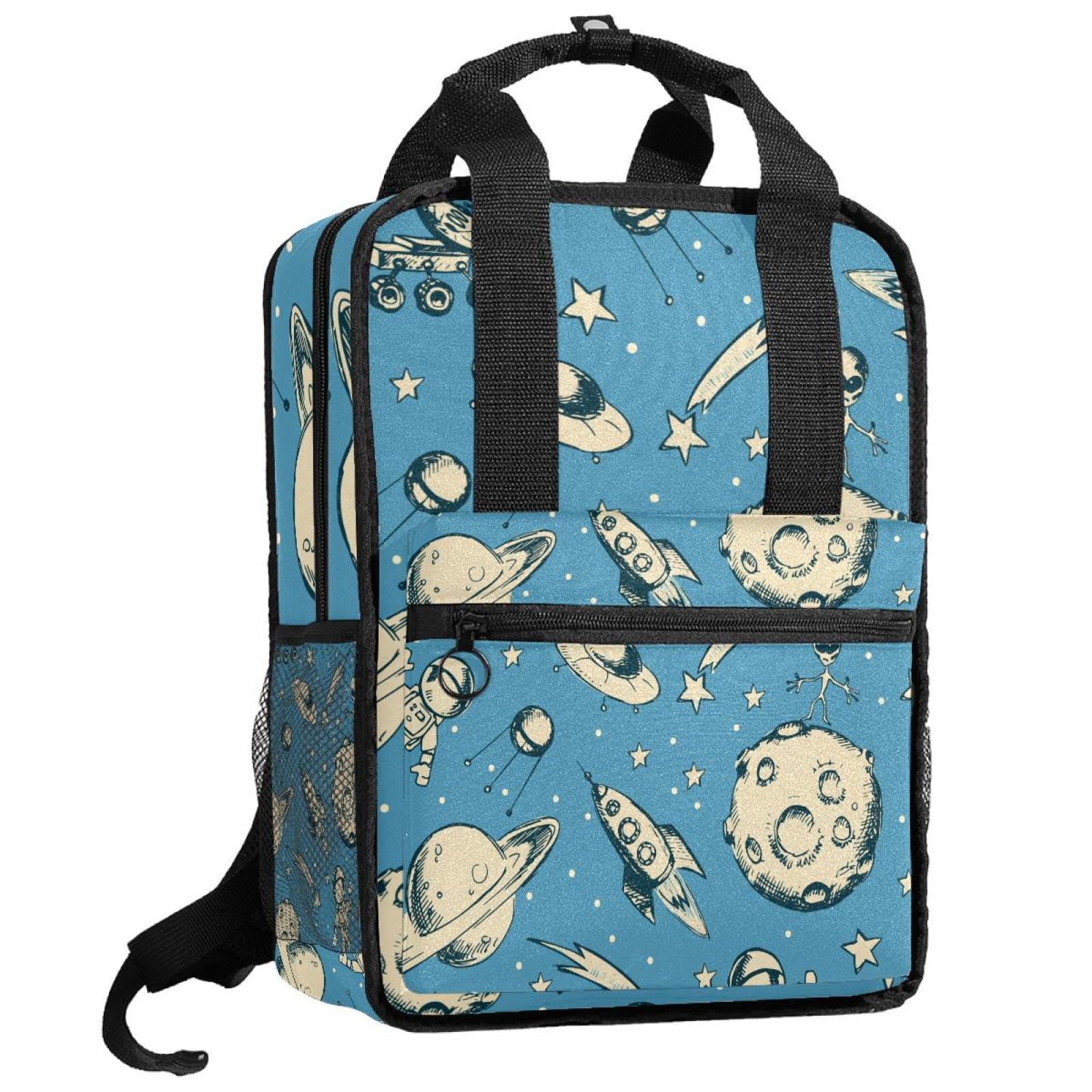 Cartable astronaute bleu pour garçon avec bretelles réglables - 8