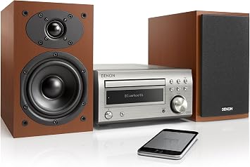 Denon RCD-M41SP Wide FM AM/FM Radio Tuner, Equipped with Discrete Amplifier, Bluetooth® Compatible, CD Receiver, Premium, Silver