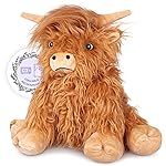 SuzziPals Heatable & Coolable Highland Cow Stuffed Animals Plushie, Microwavable Heating Pad for Soothing & Relaxation, Lavender Scented Cattle Plush Toys for Stress Relief, Stuffed Cow Gifts