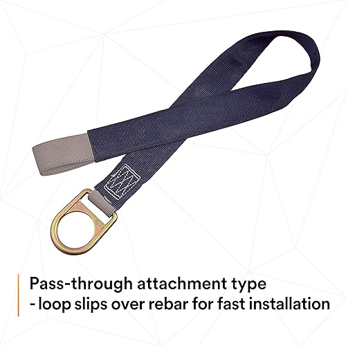 Miniatura 3 de 3M DBI-SALA 2100050 Correa de anclaje de hormigón con anillo en D en un extremo, bucle en el otro extremo, 42 pulgadas, azul/gris