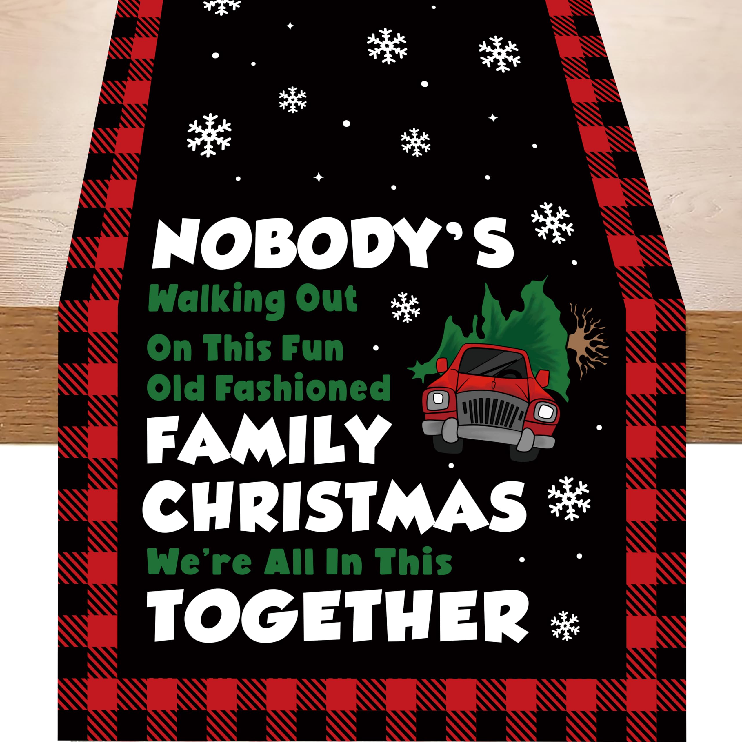 National Lampoon's Christmas Vacation Decor, Funny Christmas Table Runner, Griswold Family Christmas Vacation Merchandise, Winter Holiday Party Supplies, Xmas Home Kitchen Table Decor, 13x72 Inch