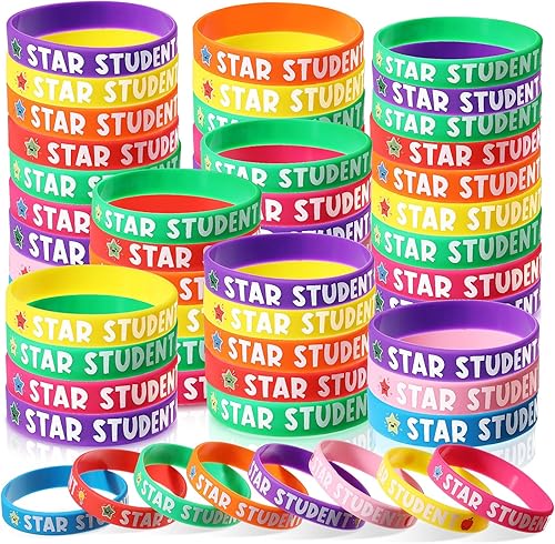 Miniatura 8 de 40 pulseras de silicona para estudiantes, 8 colores, recompensa para estudiantes, pulseras de goma de reconocimiento para maestros, para deportes,