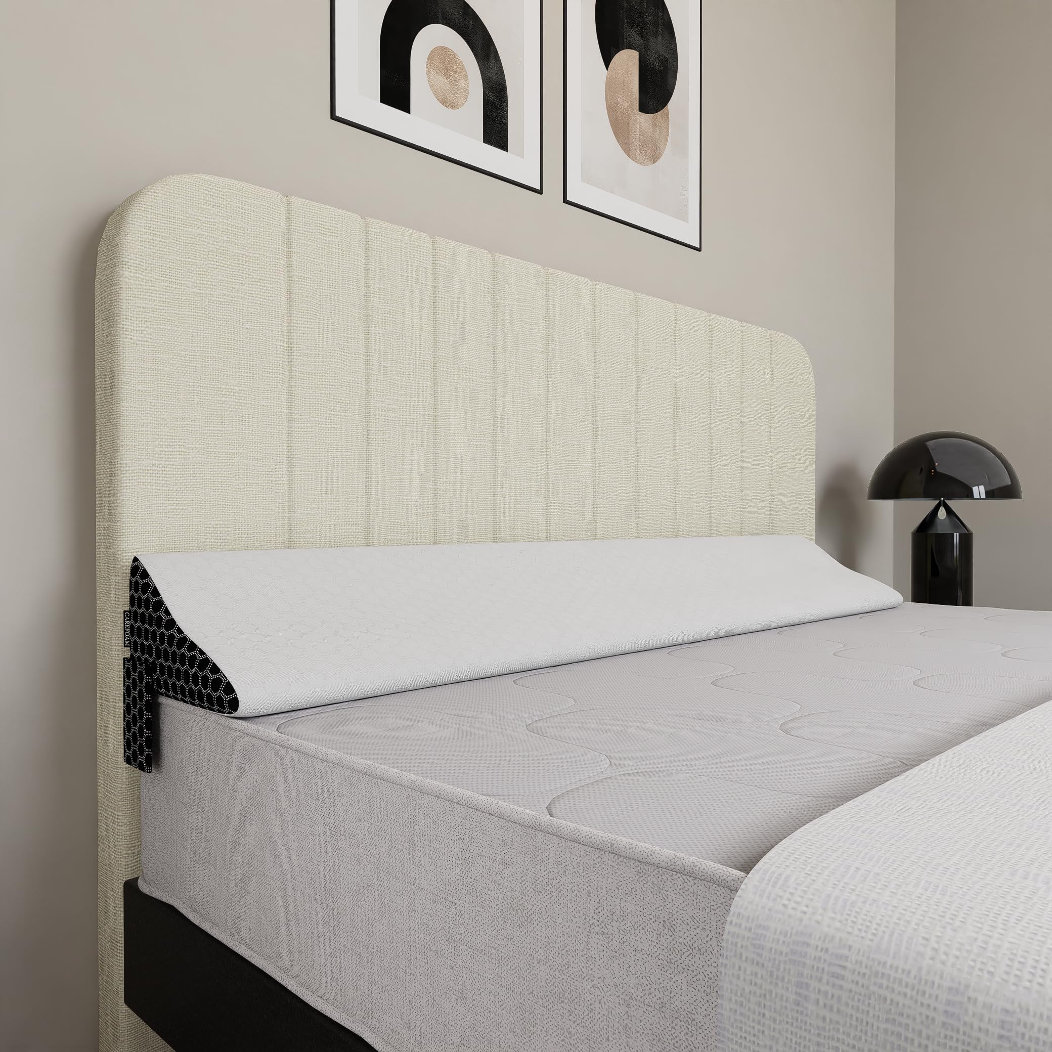 Memory Foam Bed Wedge Headboard Mattress Gap Pillow | Gap Filler 0-8 Inch Between Headboard and Mattress with Side Pockets| Twin Size 39 x 10 x 6 Inch | Skin Friendly Cover-image-25