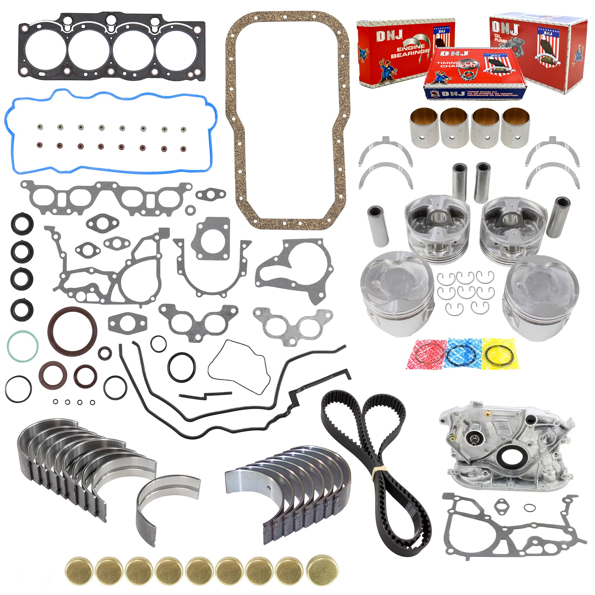 DNJ EK940M Master Engine Rebuild Kit for 1990-1995 Toyota Celica MR2 2.2L L4 16V DOHC 2164cc