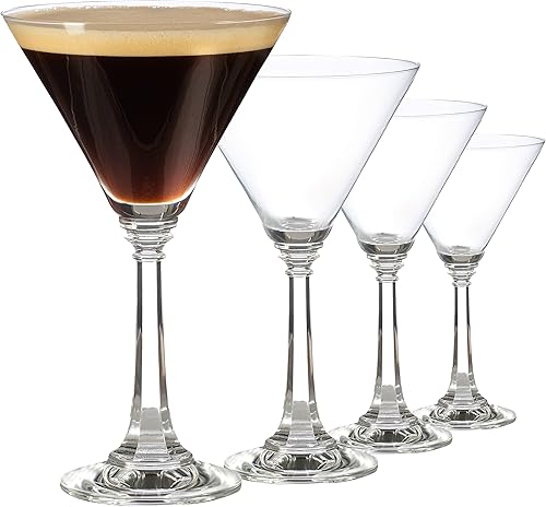 Miniatura 7 de BENETI Juego de 4 vasos altos de Martini  Fabricado en Europa  Vasos de cóctel de cristal de tallo largo de 11 onzas  Regalo perfecto de boda,