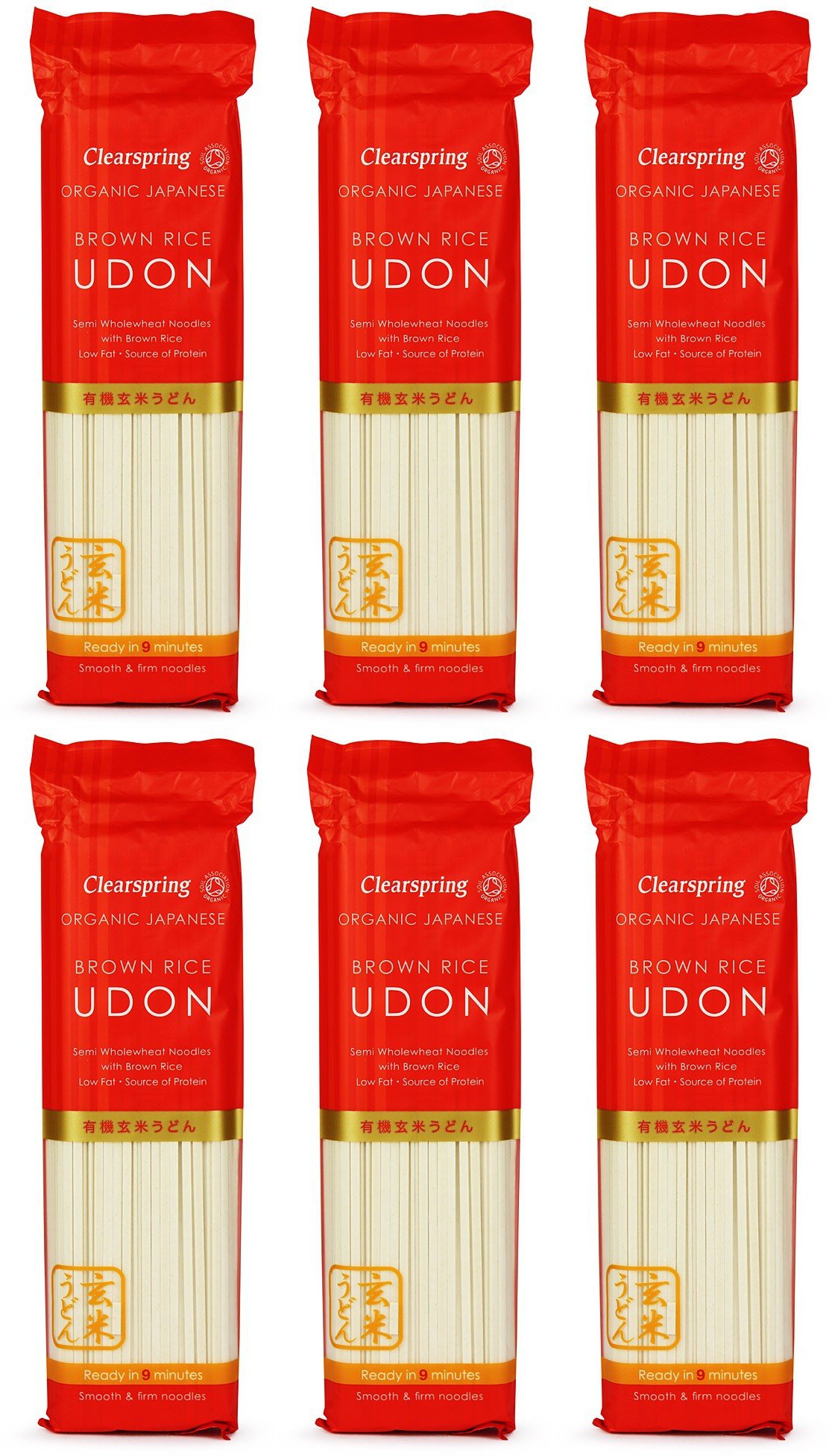 Clearspring de riz brun biologique Udon (200g) - Paquet de 6