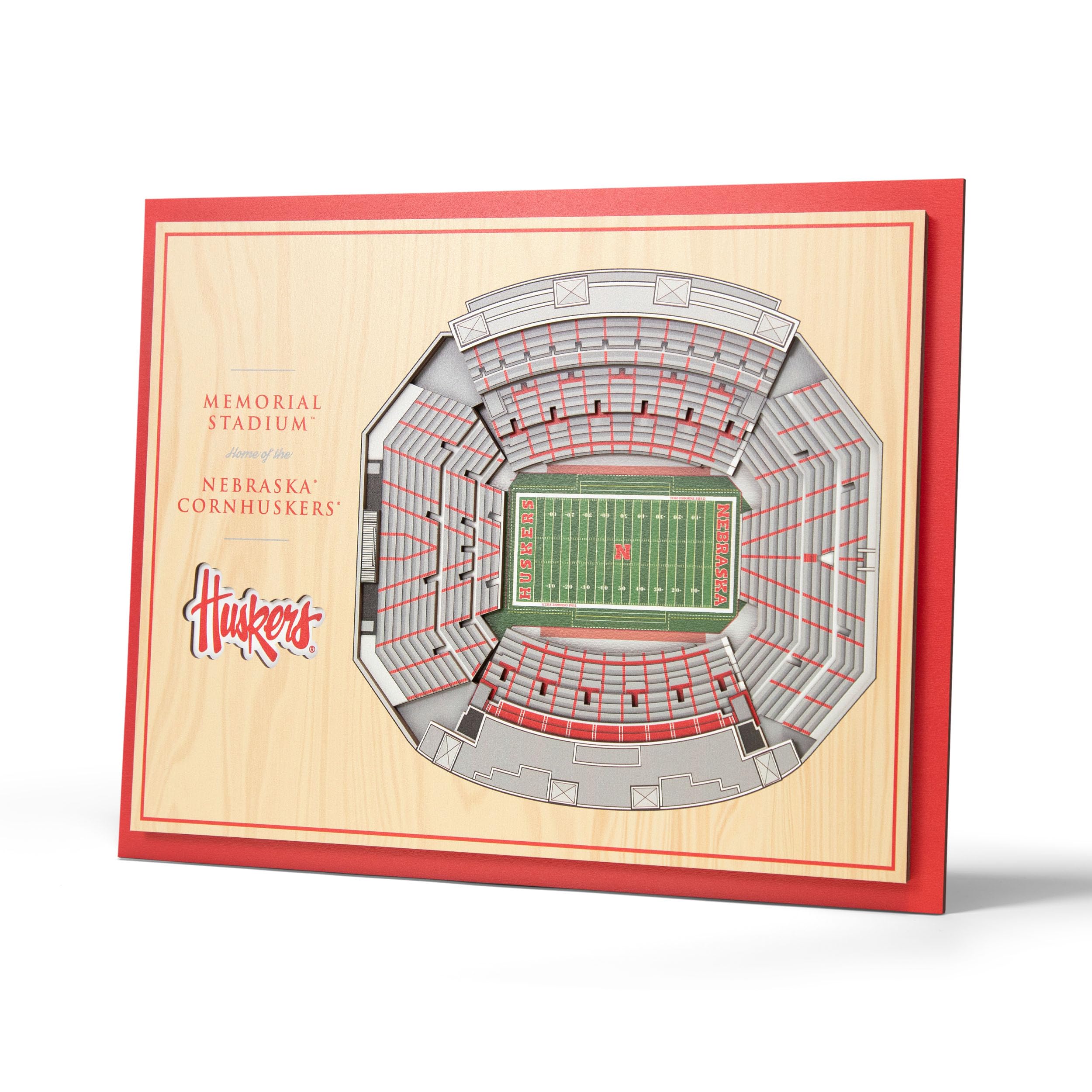 YouTheFan NCAA Nebraska Cornhuskers 5-Layer StadiumView 3D Wall Art - Memorial Stadium