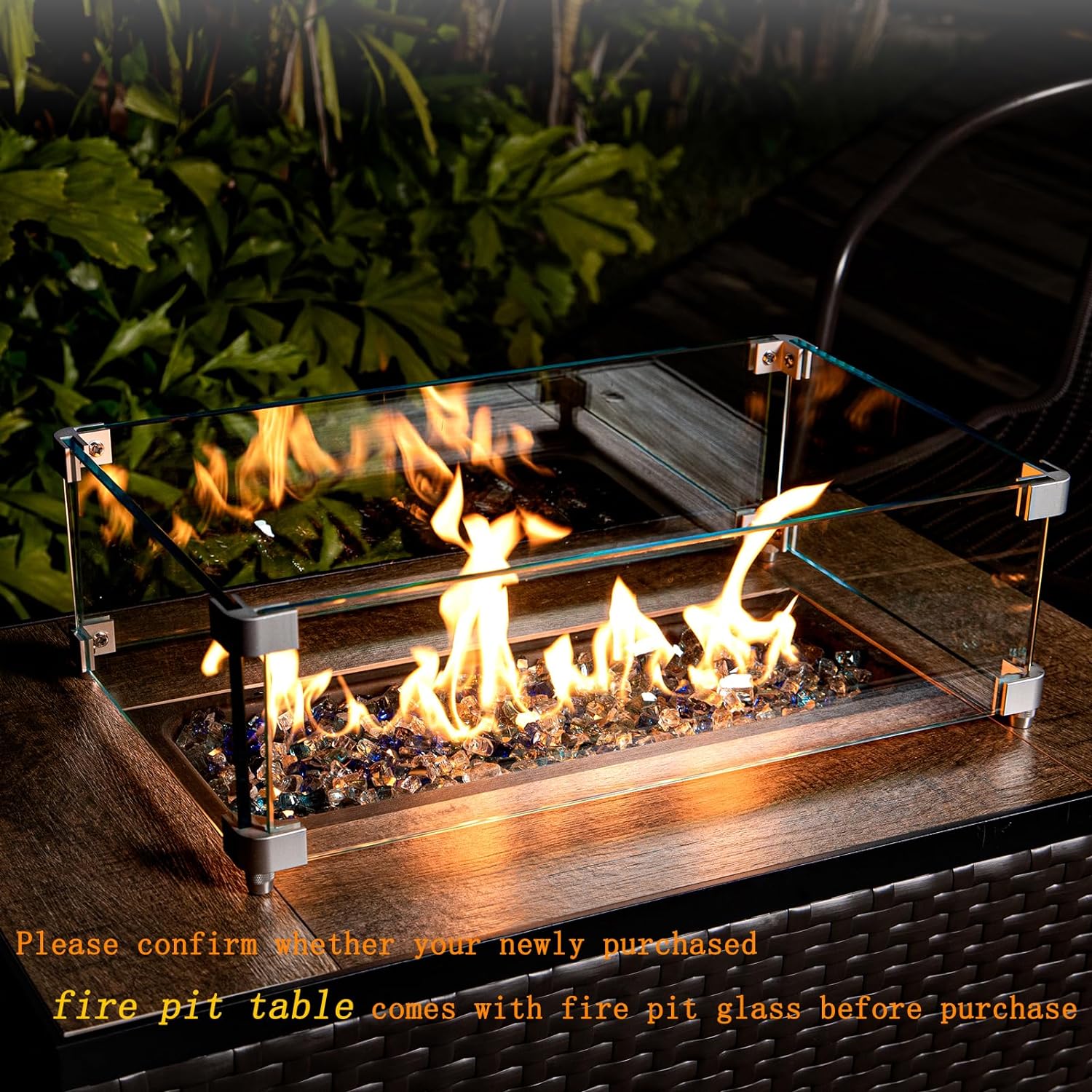 GASPRO 10 lbs Fire Glass for Propane Fire Pit, 1/2-Inch Reflective Fireplace Glass Rocks for Fire Pit Table, Blend of Cobalt Blue, Caribbean Blue and Platinum - Image 3