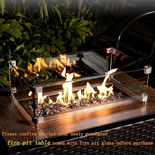 Miniatura 3 de GASPRO - Vidrio de fuego de 10 libras para hogueras de propano, 12 pulgadas de vidrio reflectante para chimenea, rocas para mesa de hogueras, color