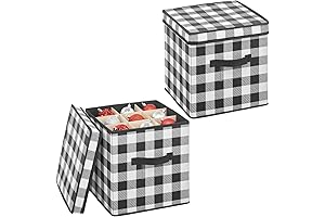 mDesign Square Buffalo Plaid Boxes