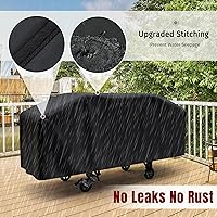 Vista 6 de Cubierta para parrilla Blackstone de 36 pulgadas y más parrillas de 4 quemadores con tapa abatible - Impermeable, ligera - Correas de cierre Negro