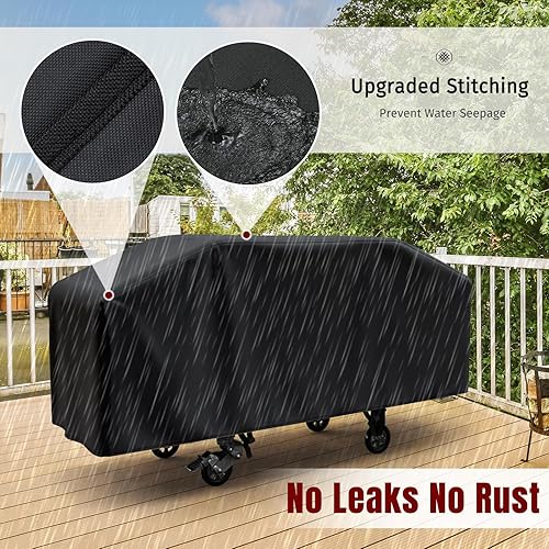 Miniatura 6 de Cubierta para parrilla Blackstone de 36 pulgadas y más parrillas de 4 quemadores con tapa abatible - Impermeable, ligera - Correas de cierre