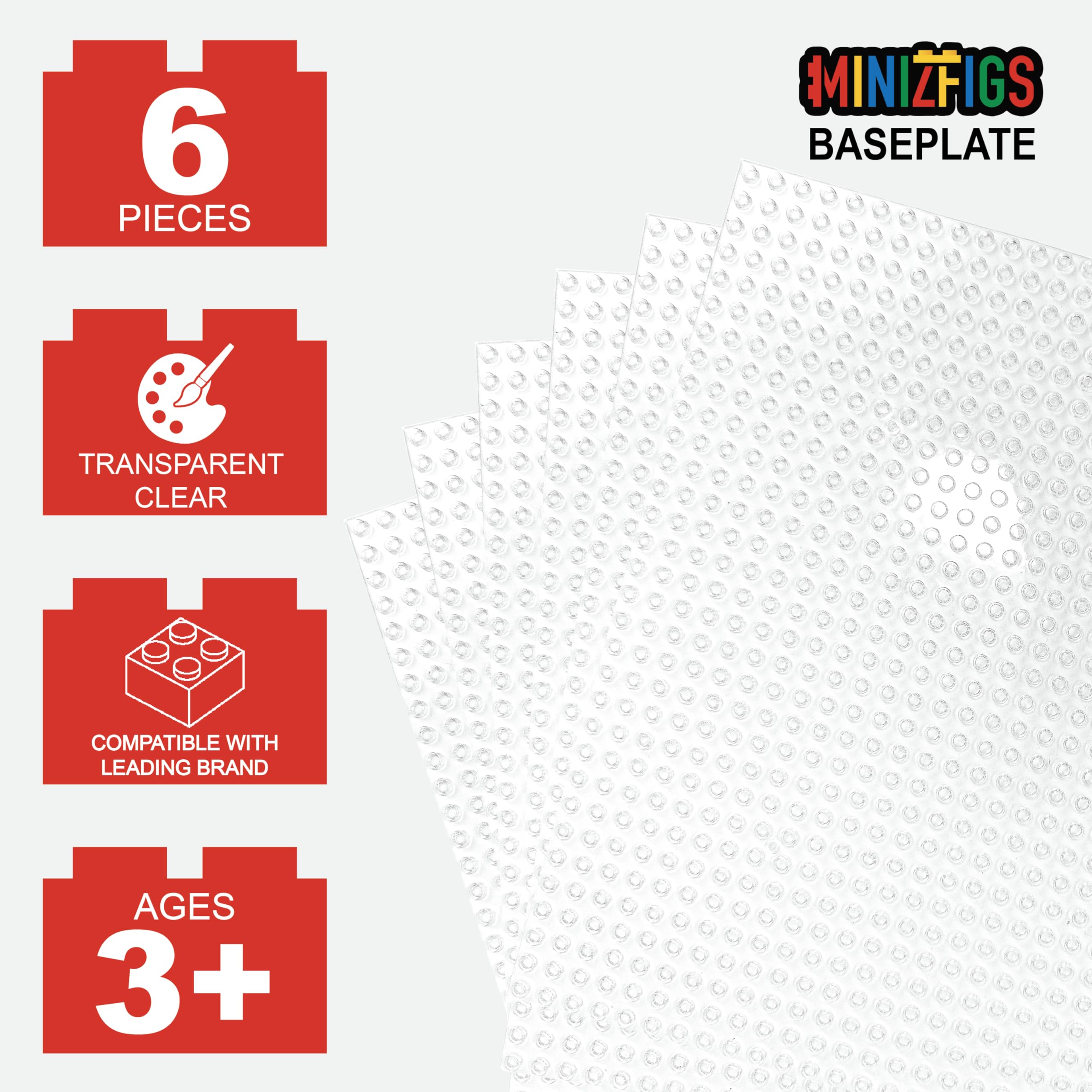 Minizfigs Classic Baseplate Building Base Plates for Lego Building Bricks and Sets | Compatible with Leading Brands-Baseplate | 10