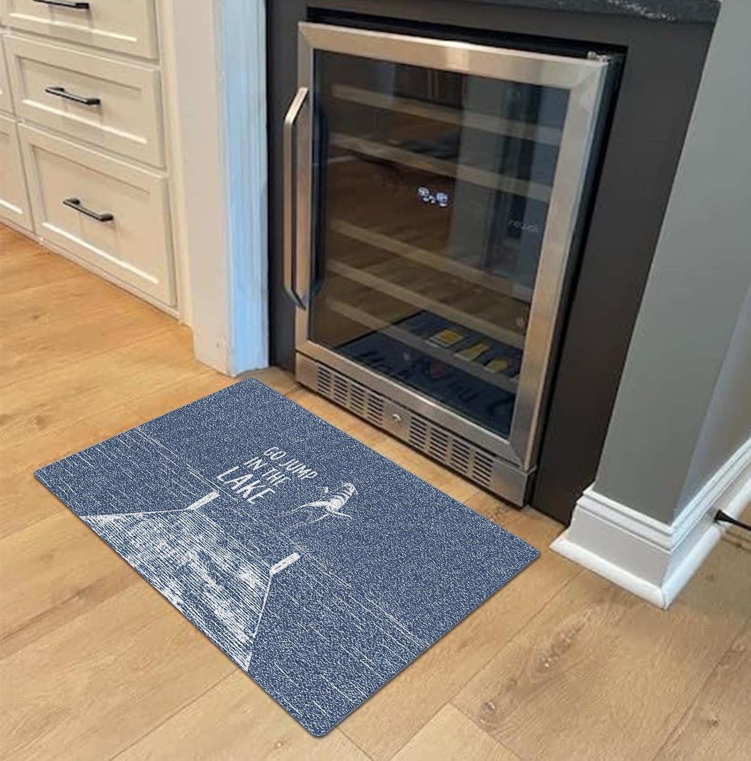 Lake Dog House Door Mat, Lakes Lover Gifts Doormat for Front Door Entrance Porch, Lake House Bath Mats for Bathroom, Go Jump in The Lake Welcome Mats for Outdoor Entryway, 17x30 Inches