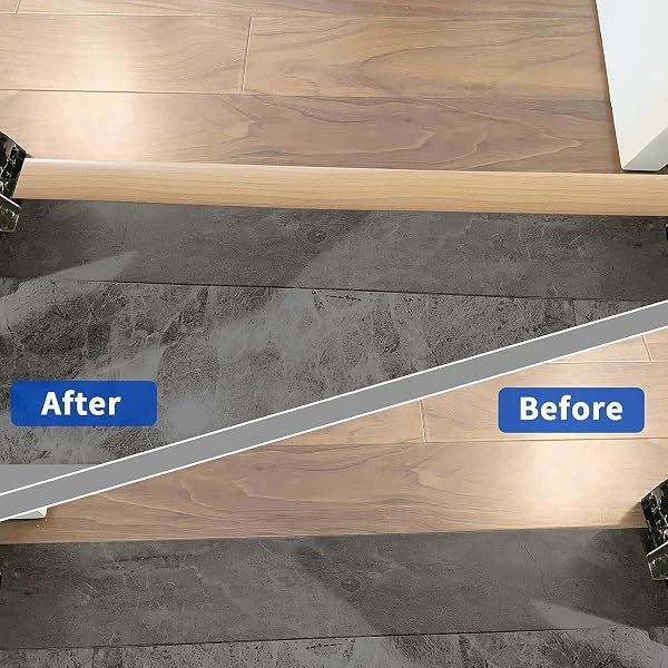 3 Metres Self-Adhesive PVC Threshold Strip Transition Threshold Strip Transition Floor for Spaces Between Tiles, Wooden Floors, 4 cm Oak Grain Beige - 4