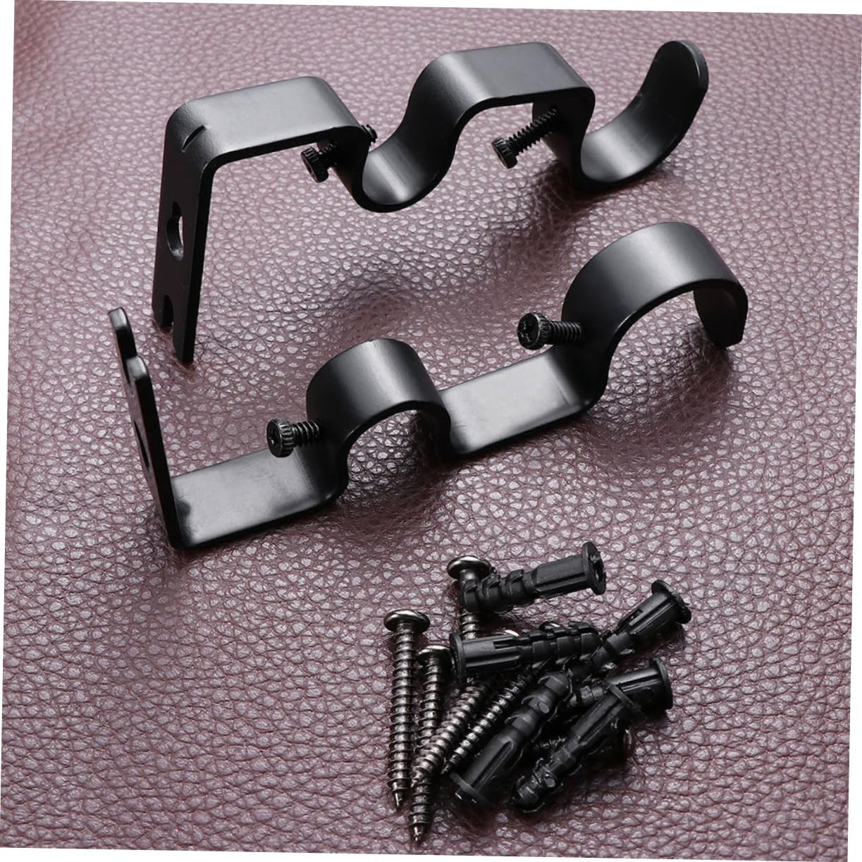 4stücke Teiliges Verstellbares Gardinenstangen-halter Stabilem Eisen Für Römische Stangen Mit Dickem Design Schwarz Wandmontierbar Langlebig Und Stabil