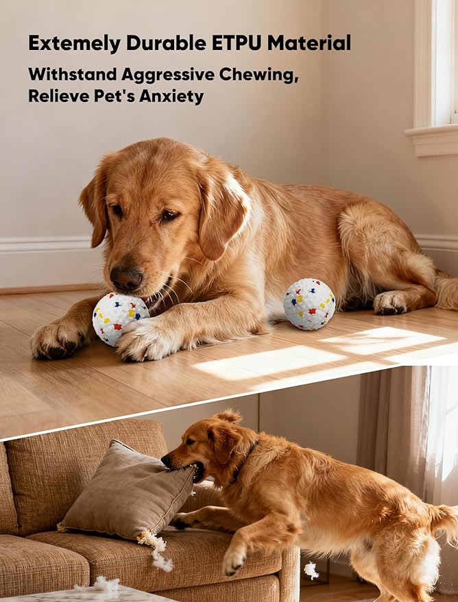 Pelota de Tenis Squeaky ETPU para Perros - 2 Unidades, Flotante miniatura 3