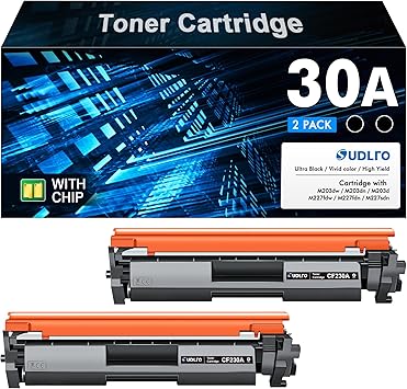 30A Black Toner Cartridge CF230A - Replacement for HP 30A CF230A 30X CF230X Compatible with Pro MFP M227fdw M203dw M227fdn M203dn M227sdn M203d M227 M203 Series Printer 2-Pack, Black