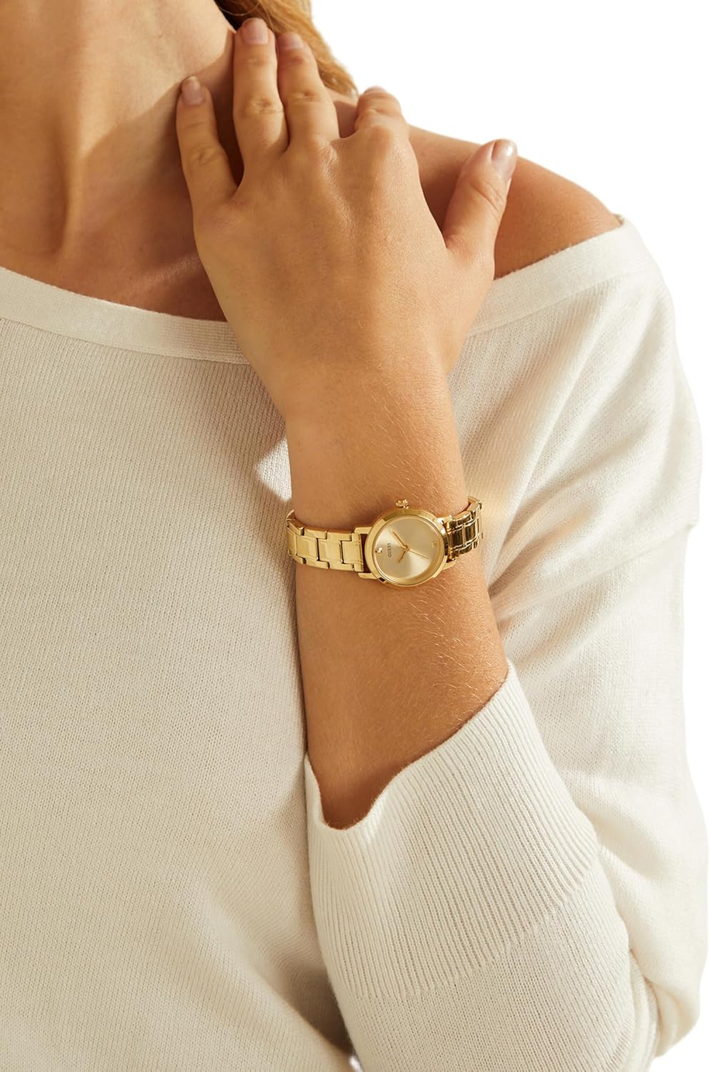 GUESS Gold-Tone Diamond Analog Watch