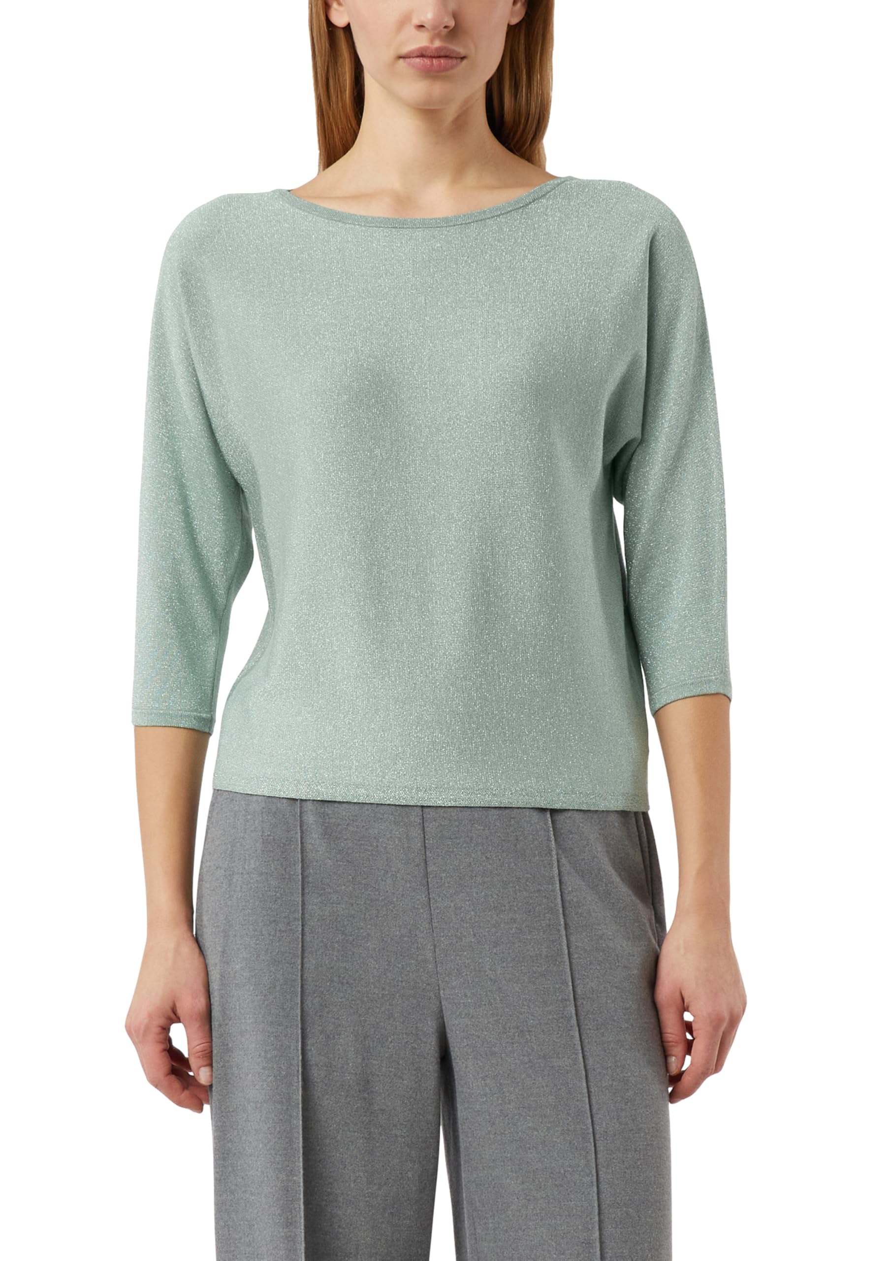 Comma Feinstrick-Pullover mit Glitzergarn und Fledermausärmeln