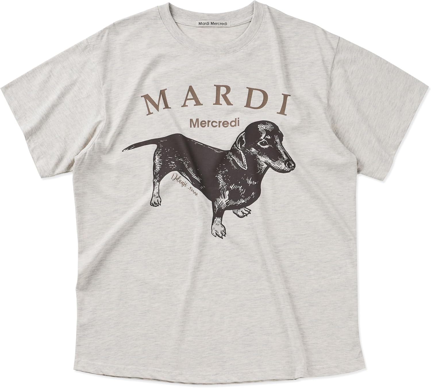 Women's DDANJI Graphic T-Shirt, 100% Cotton, Regular Fit, Dachshund Print