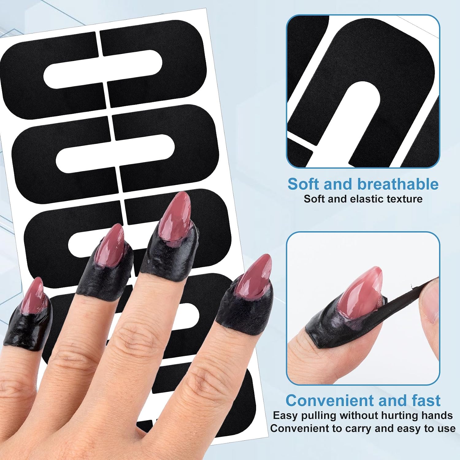 SmallCat 30 PCS Nail Polish Protector for Fingers, U Shape Nail Polish Protectors, Gel Nail Sticker, Finger Protection Cuticle Protector Tape for Nail Painting