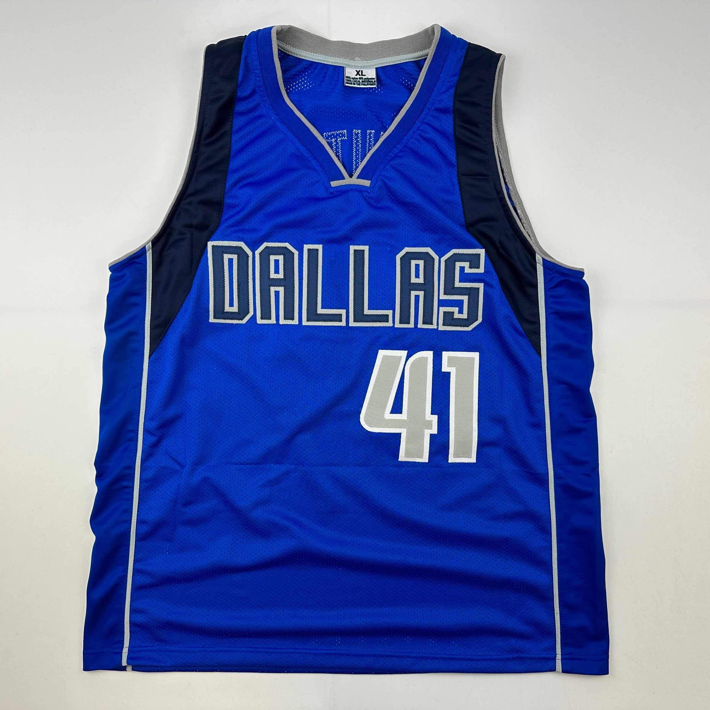 Facsimile Autographed Dirk Nowitzki Dallas Blue Reprint Laser Auto