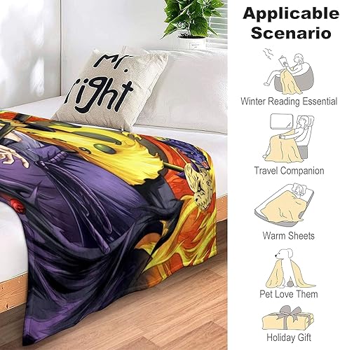 Miniatura 4 de Manta de mercancía de anime ultra suave de manga japonesa, mantas de regalo para niñas, niños, mujeres y adultos, 50 x 40 pulgadas