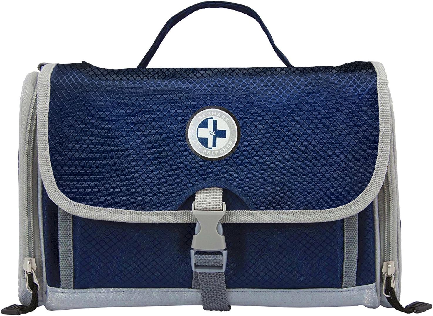 Be Smart Get Prepared 154 Piece Deluxe Sports First Aid Kit 2-in-1 Bag with Survival Advanced Wound Care All Purpose Indoor & Outdoor Nylon Bag with Carrying Strap