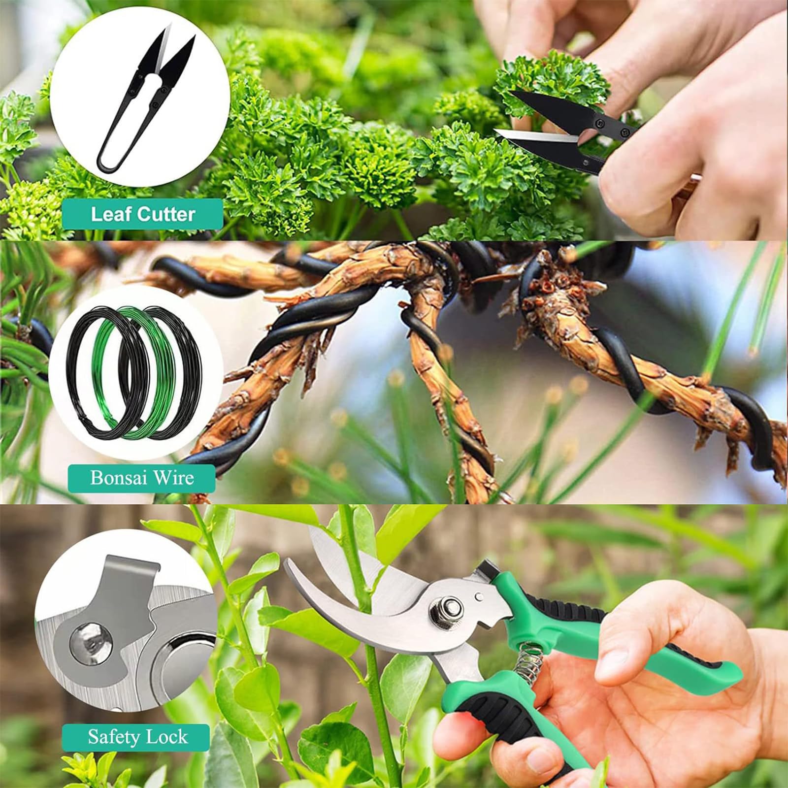Kit de Herramientas para bonsái de 24 Piezas: Juego Completo de Acero poda, injerto y Cuidado. Ideal para Regalar y para Uso Personal en jardinería (Incluye Estuche)