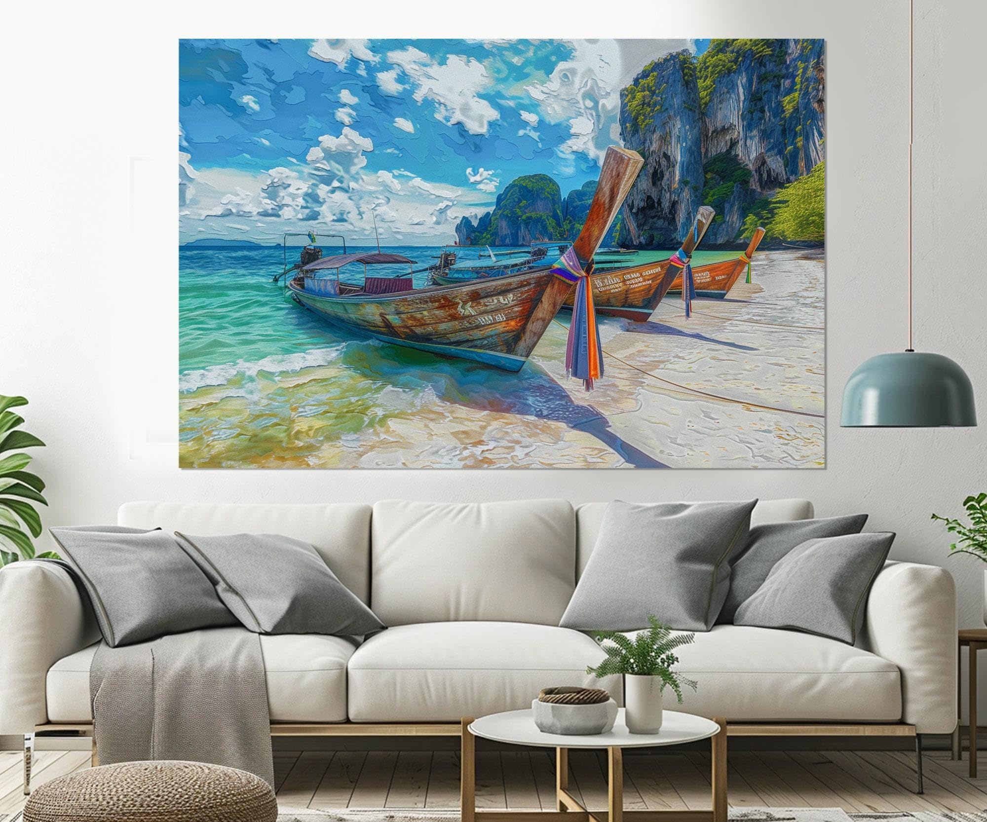 Toile murale de paysage tropical pour habiller et agrandir un grand mur - 6