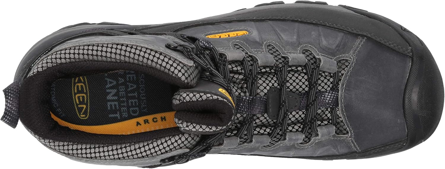 KEEN Men's Targhee III Mid Height Waterproof Hiking Boot 10.5 Drizzle/Keen Yellow