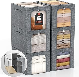 GoMaihe Clothes Storage Bin with Metal Frame